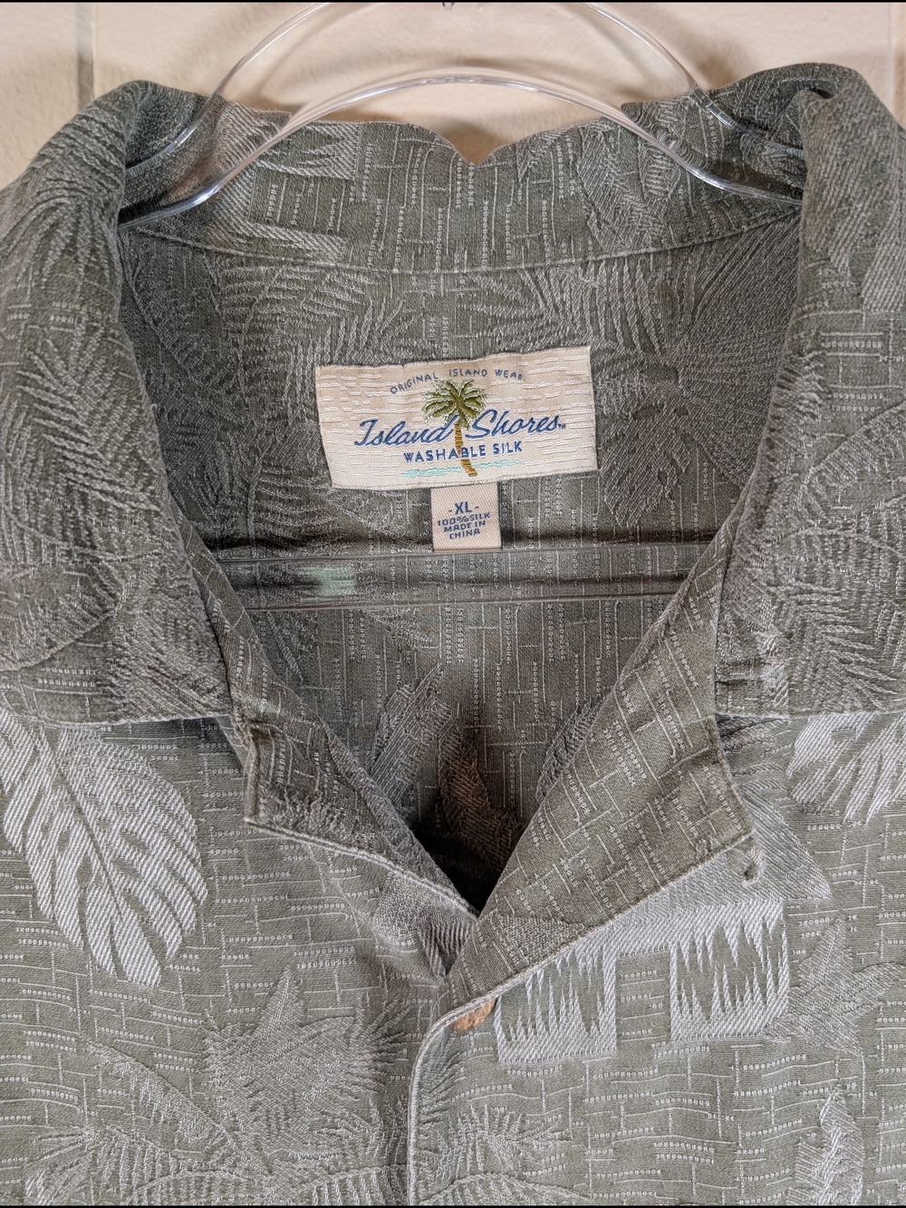 Cubavera Tropical Button Up Shirt Mens XL Blue White Palm  Short Sleeve